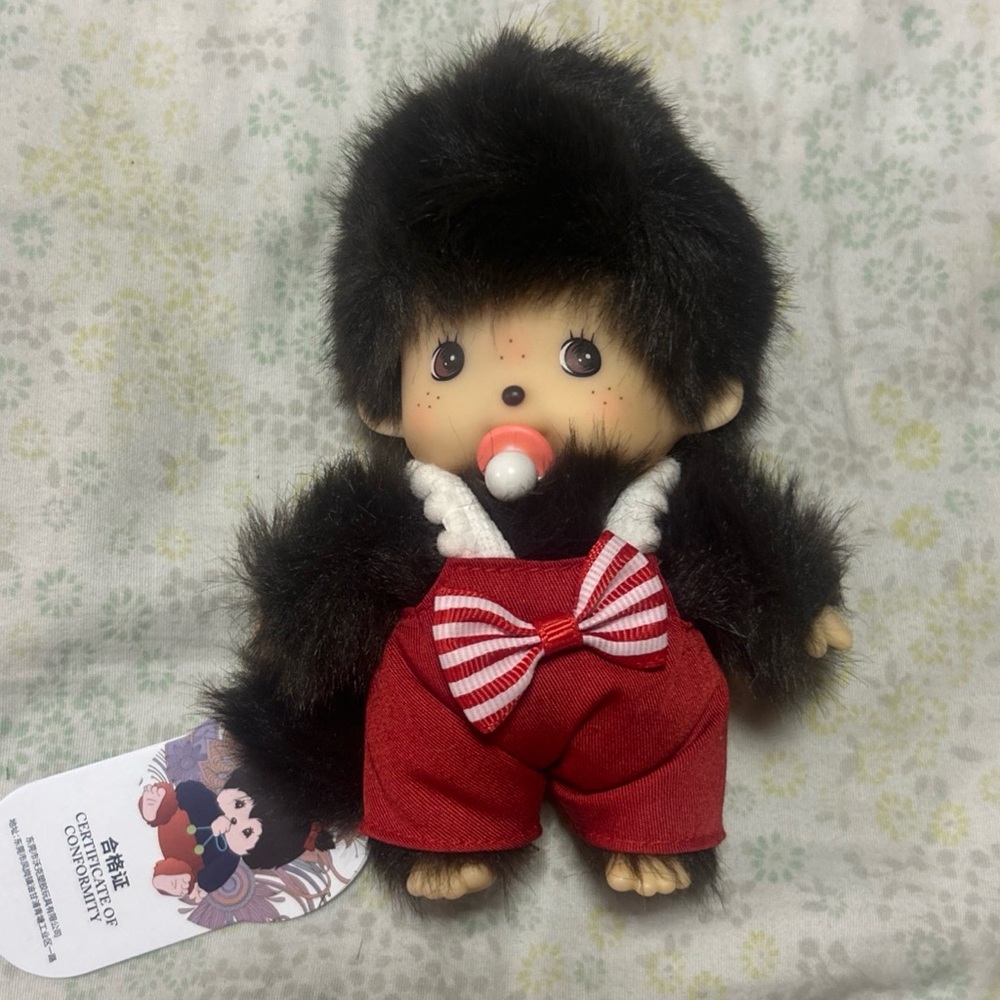 15cm Kawaii Mochi Monkey Plush Doll, PP Cotton Hand Puppet Bag Pendant Charm Toy